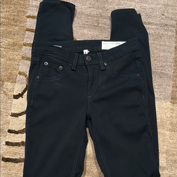 rag & bone Denim - Dark Green Skinny Legging Jeans